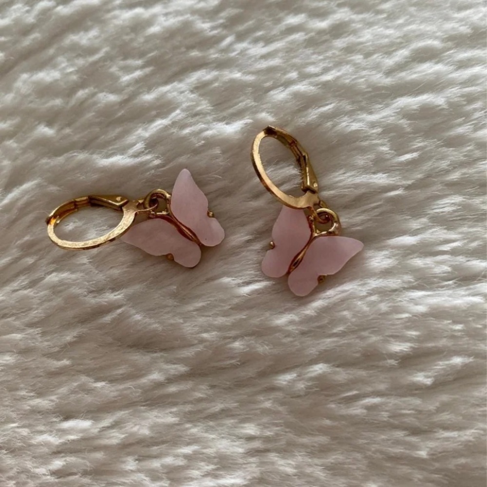 Butterfly huggie hoop earrings